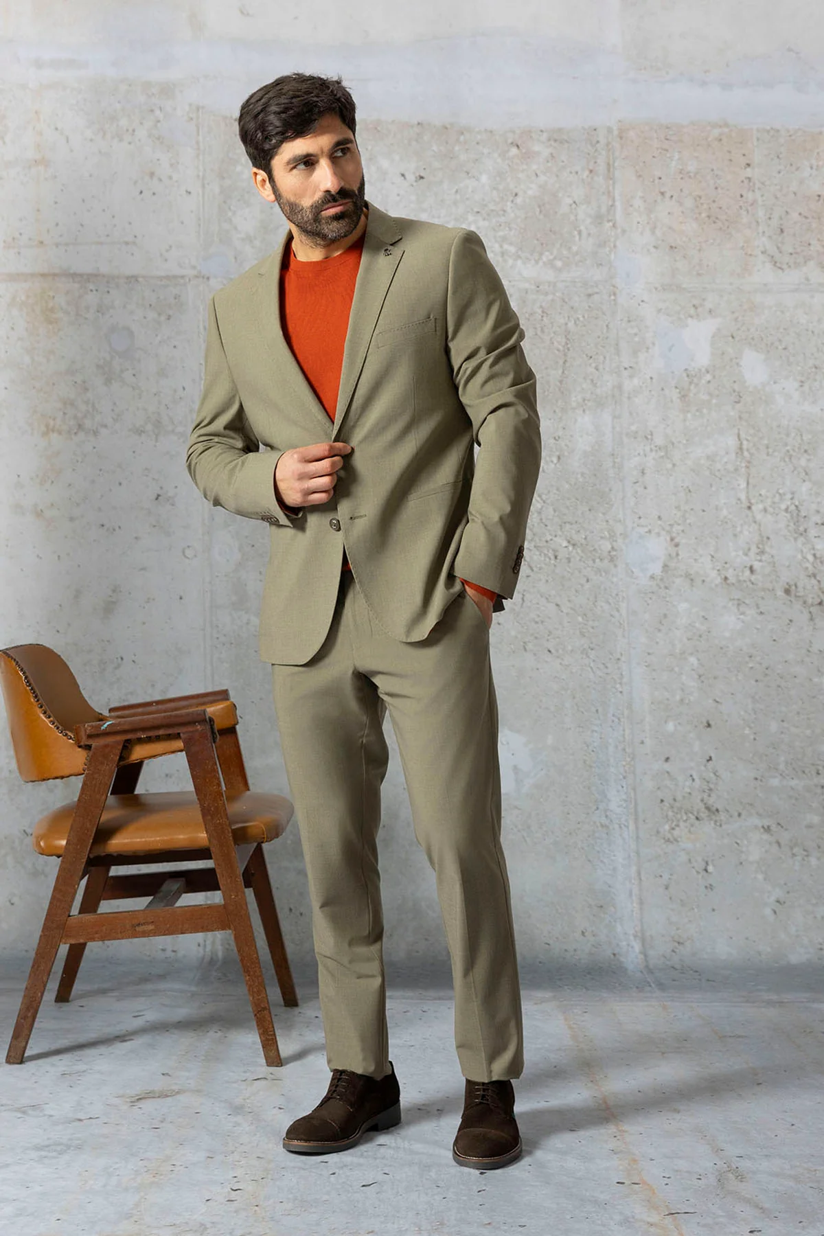 Americana traje comfort verde medio - Image 9