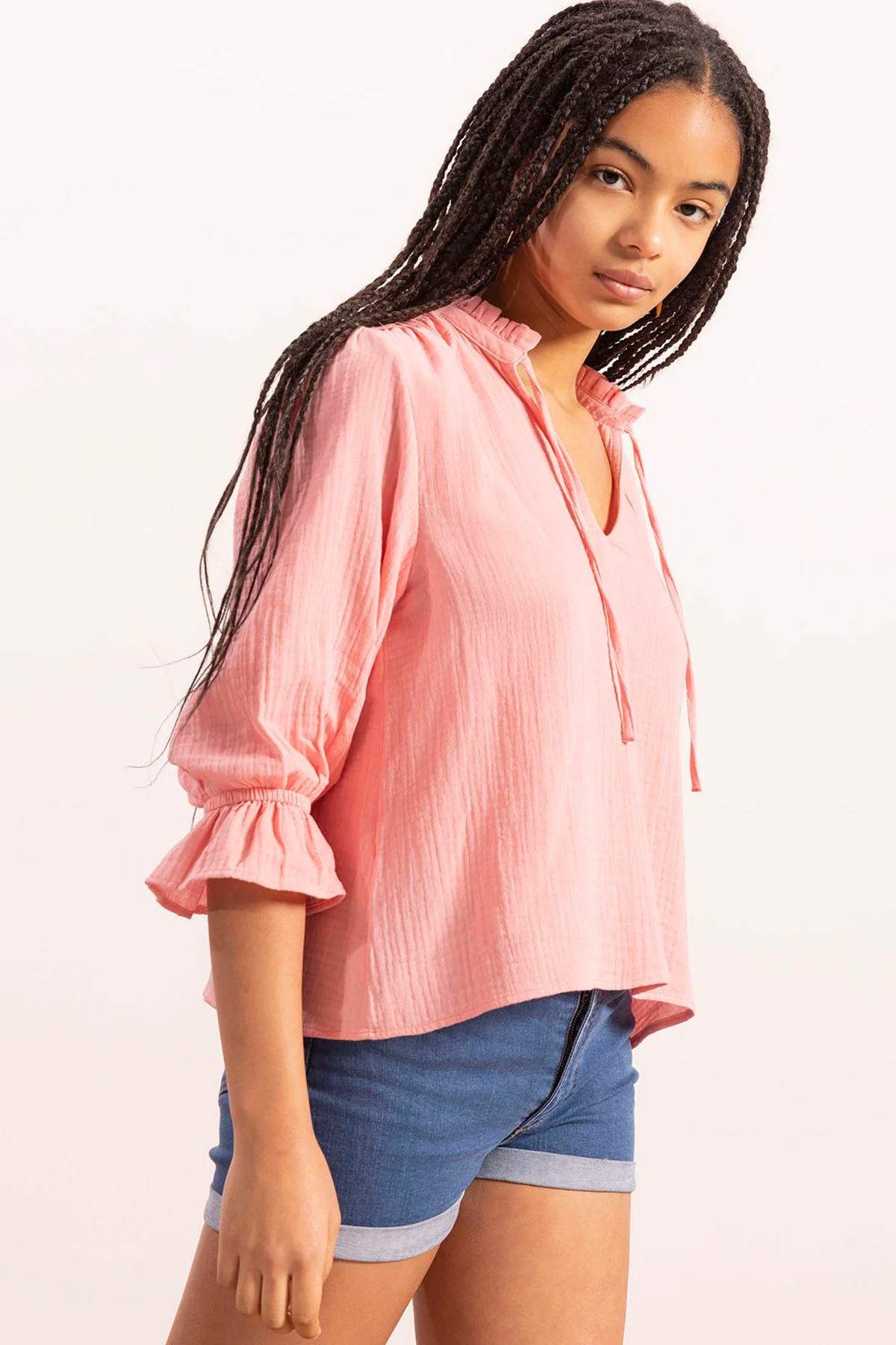 BLUSA TEEN PICO BAMBULA ROSA EMPOLVADO - Image 2