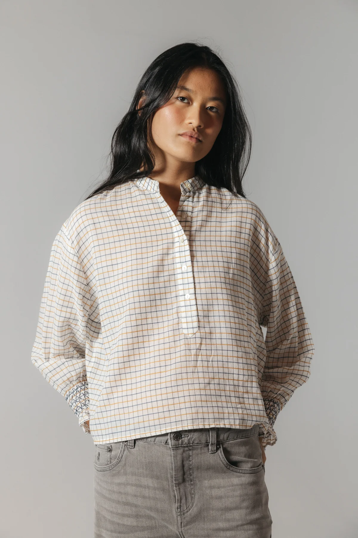 BLUSA TEEN ROMÁNTICA CUADROS MULTICOLOR - Image 2