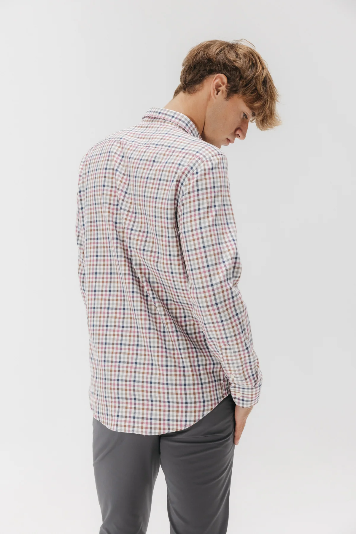 CAMISA CASUAL SARGA CUADRO ROSA MULTICOLOR - Image 4