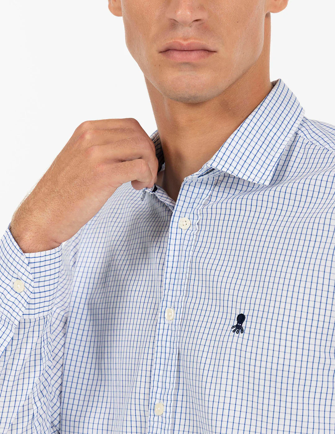 CAMISA CUADRO SIMPLE POPELIN AZUL COBALTO - Image 2