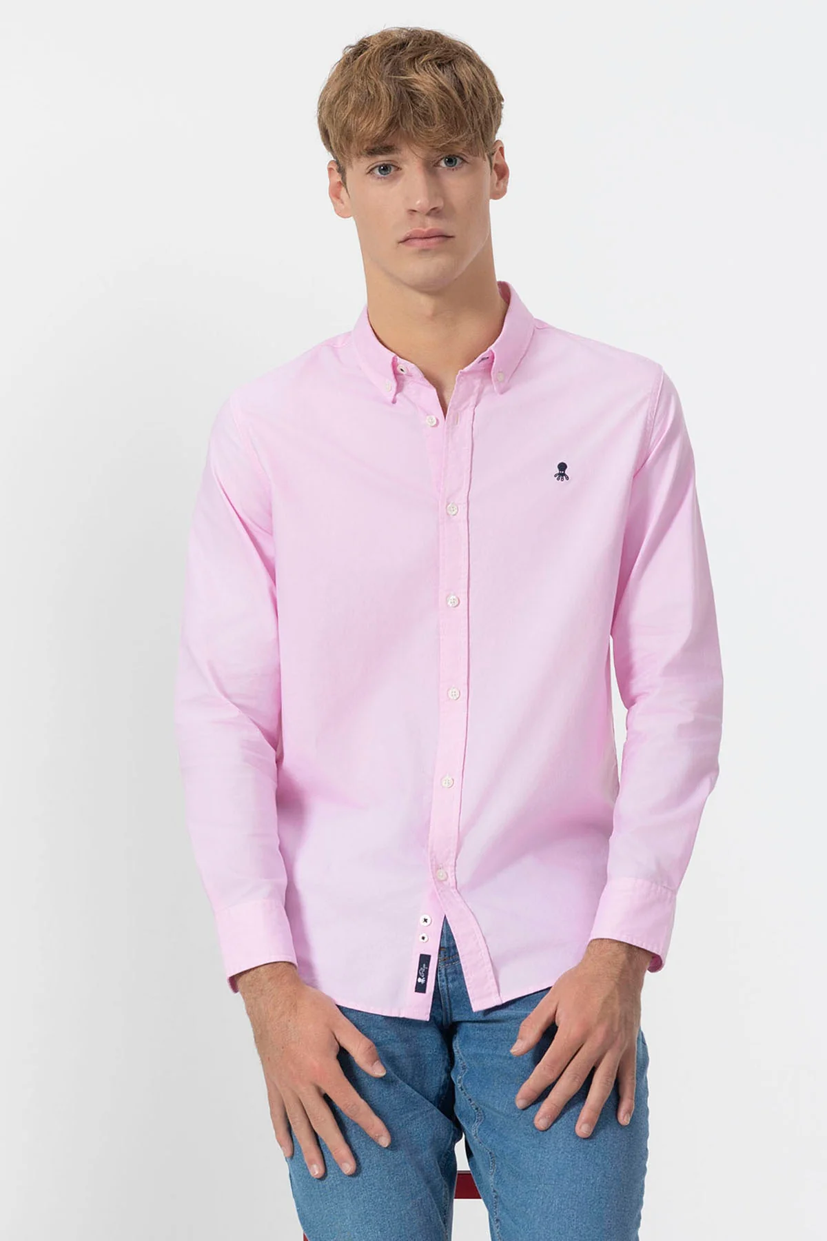 CAMISA CUELLO BOTÓN OXFORD ROSA - Image 2