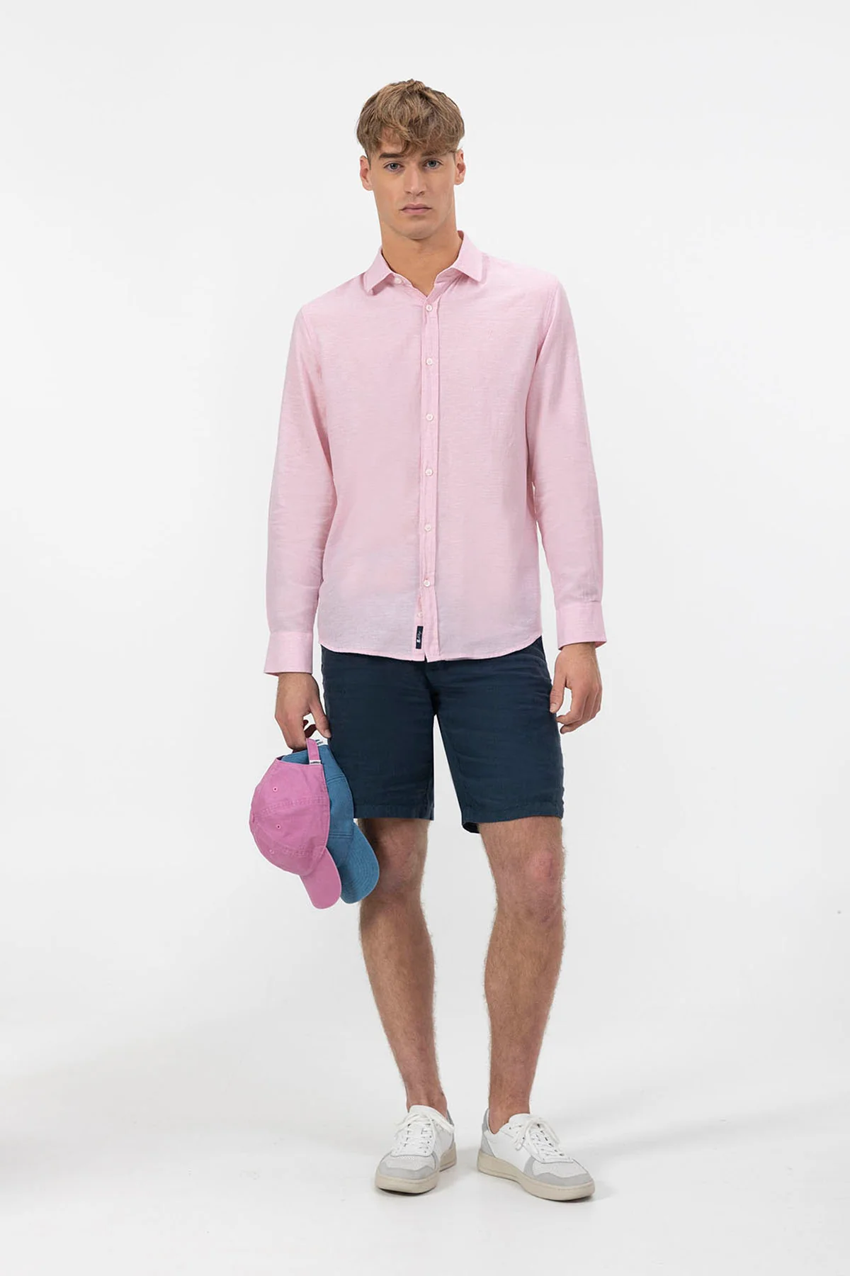 CAMISA LINO ROSA CLARO