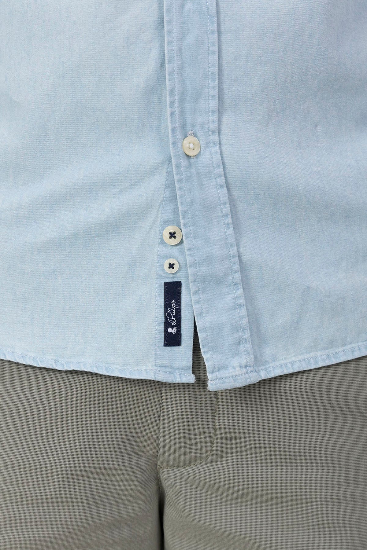 CAMISA CUELLO ITALIANO DENIM ÍNDIGO BLEACH - Image 5