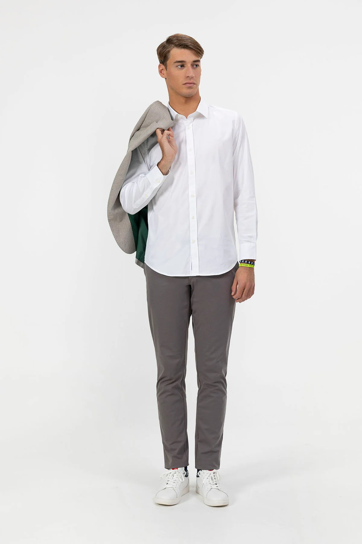 CAMISA CUELLO ITALIANO POPELIN ELÁSTICO BLANCO PURO - Image 3