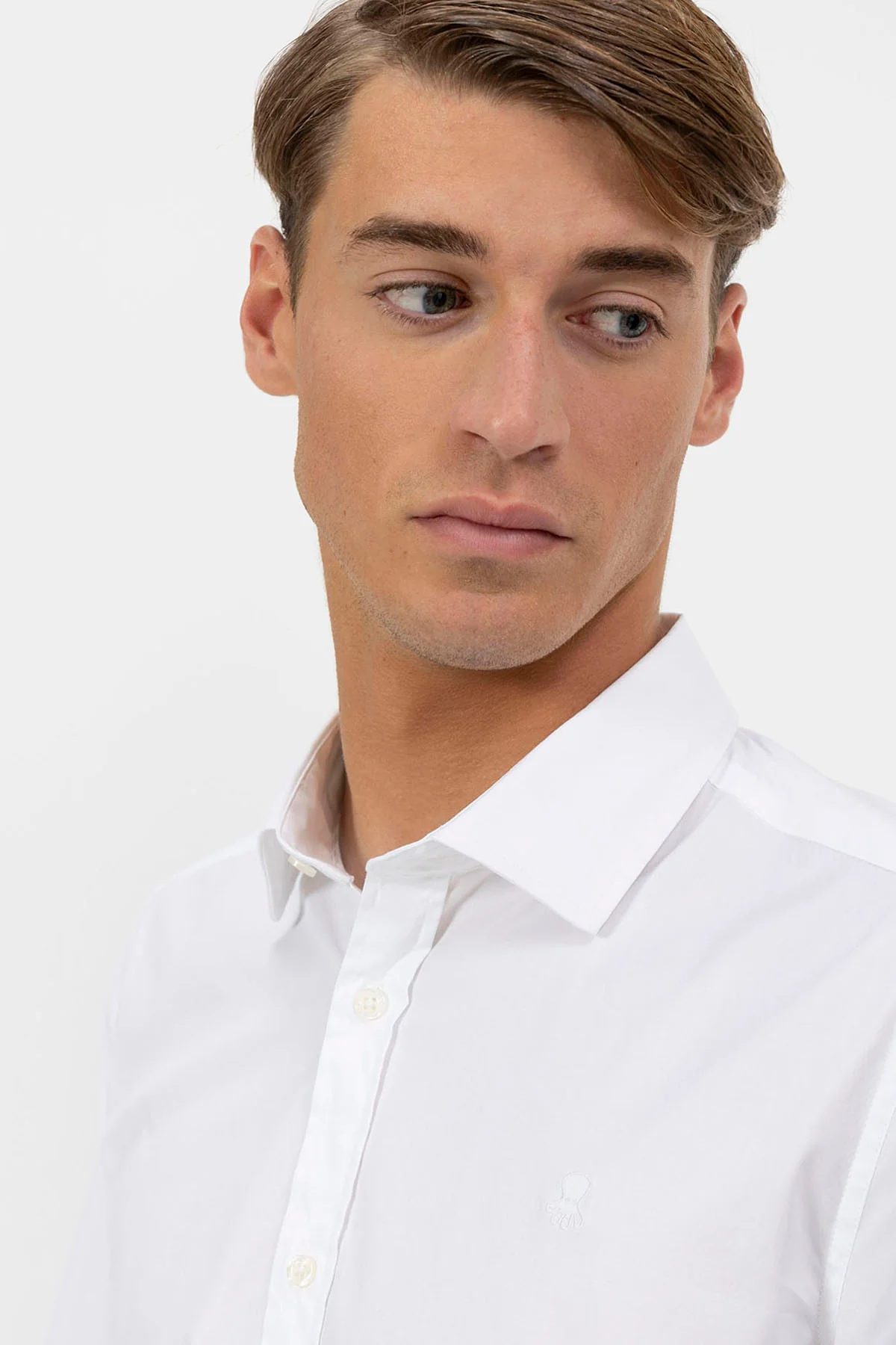 CAMISA CUELLO ITALIANO POPELIN ELÁSTICO BLANCO PURO - Image 4