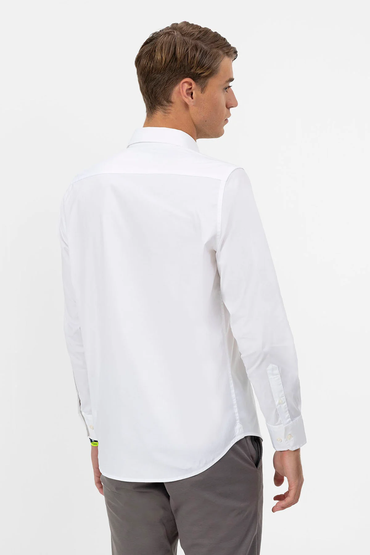 CAMISA CUELLO ITALIANO POPELIN ELÁSTICO BLANCO PURO - Image 5