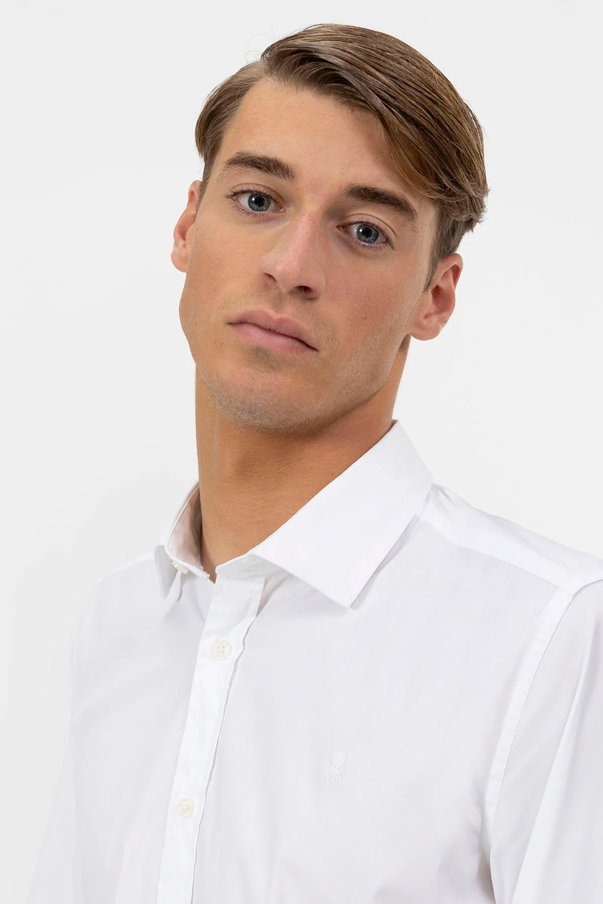 CAMISA CUELLO ITALIANO POPELIN ELÁSTICO BLANCO PURO - Image 6