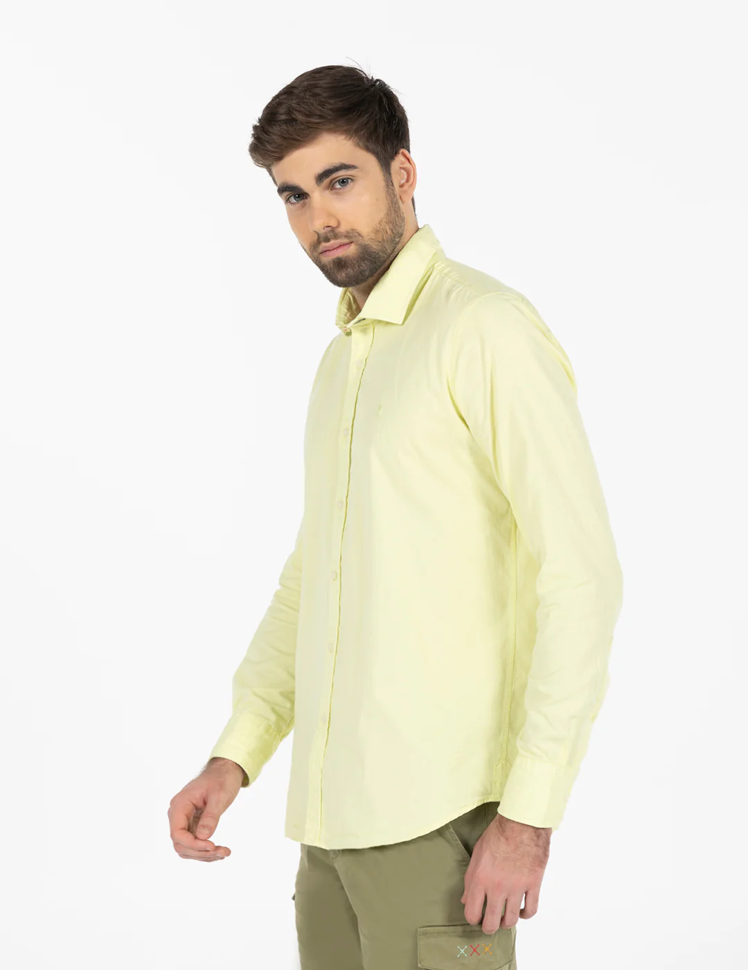 CAMISA LISA SARGA LAVADA AMARILLO LIMÓN - Image 3