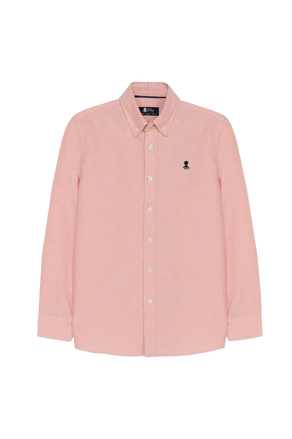 CAMISA NIÑO OXFORD CUELLO BOTÓN NARANJA