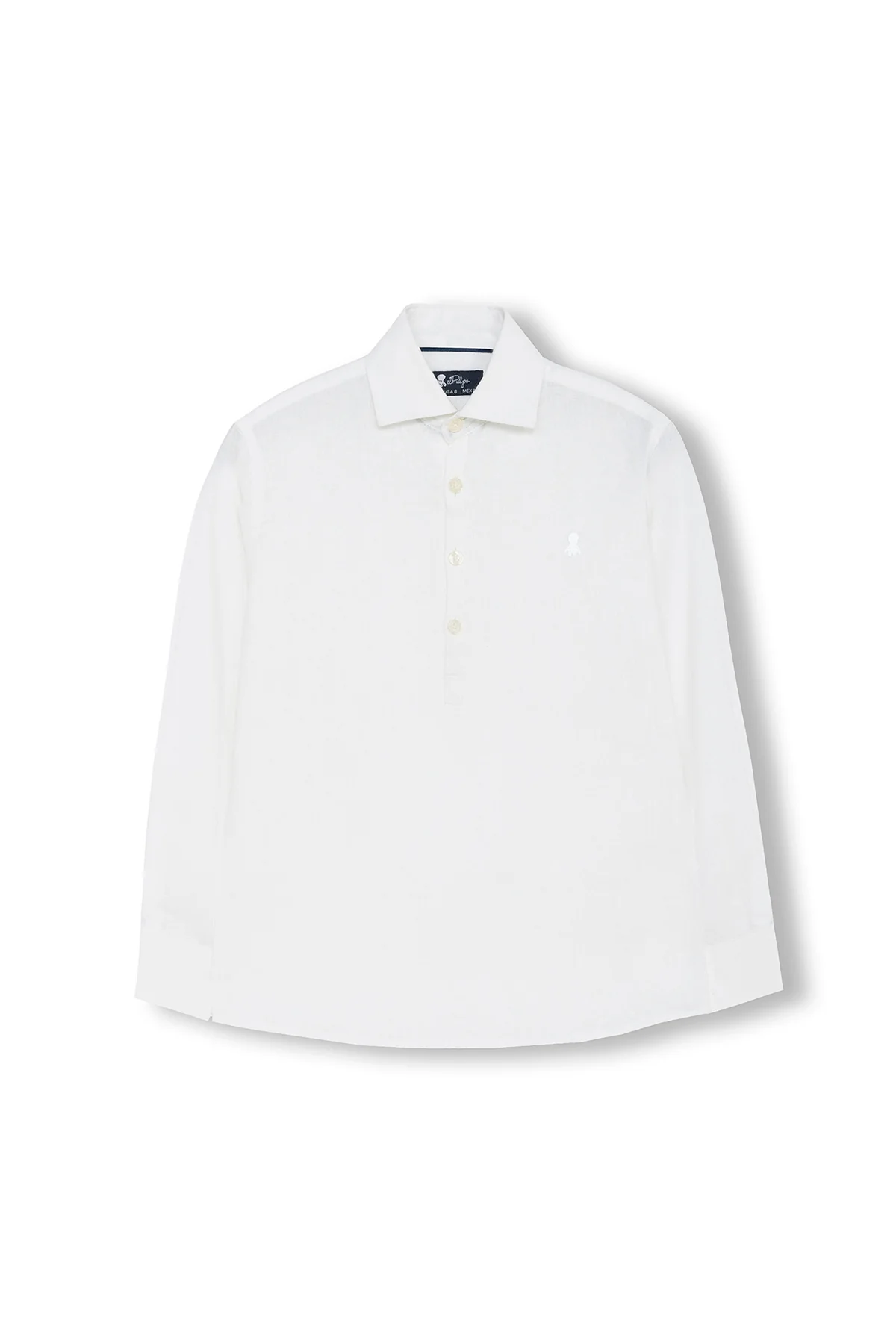 CAMISA NIÑO POLERA LINO BLANCO PURO