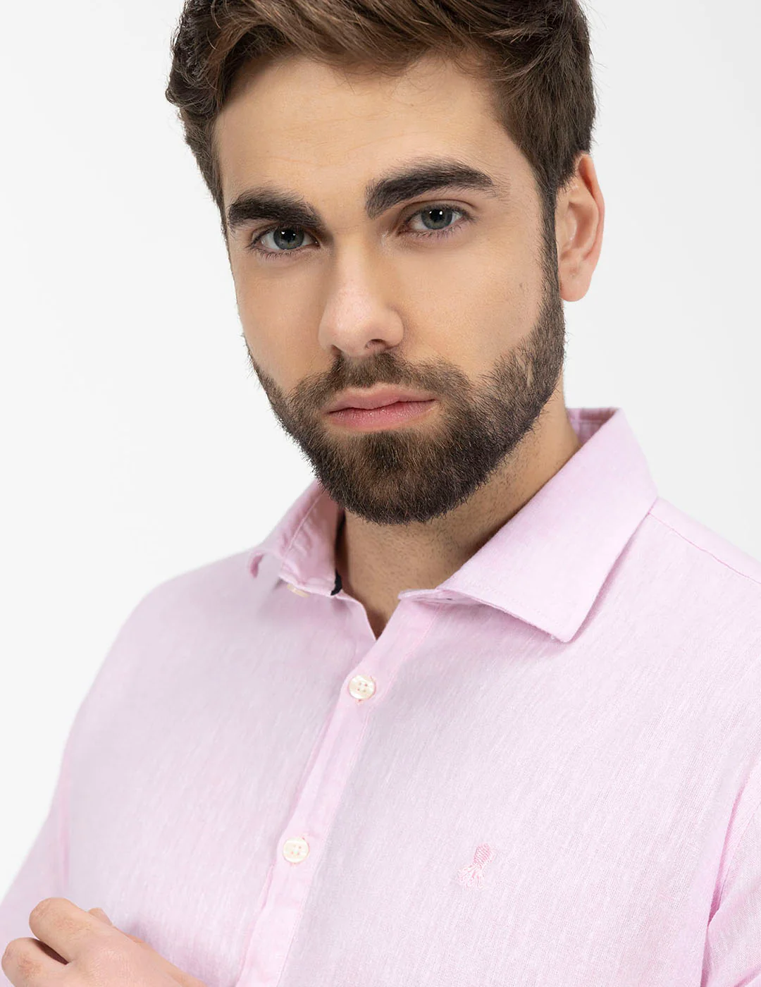 CAMISA POLERA LINO Y ALGODÓN  ROSA BEBÉ - Image 2