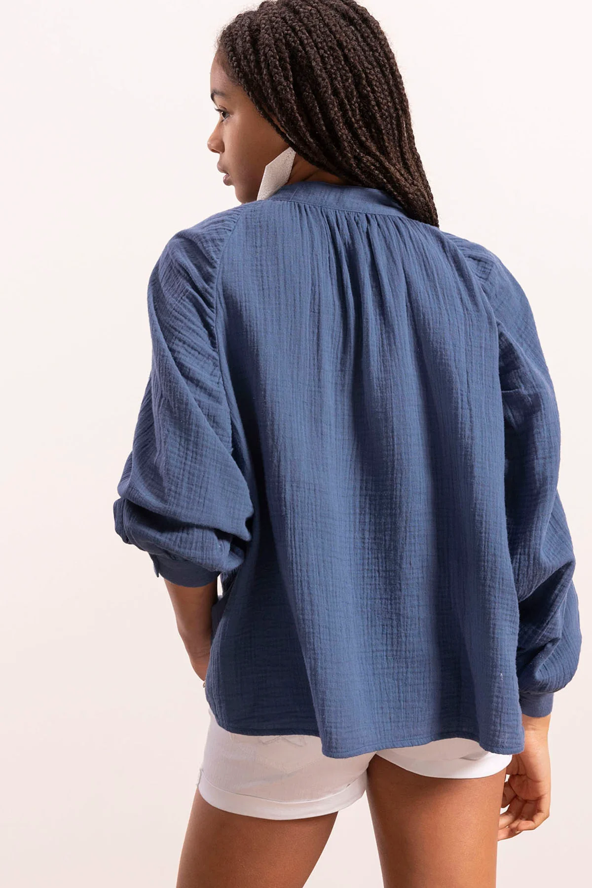 CAMISA TEEN MANGA RANGLAN BAMBULA AZUL COBALTO - Image 5
