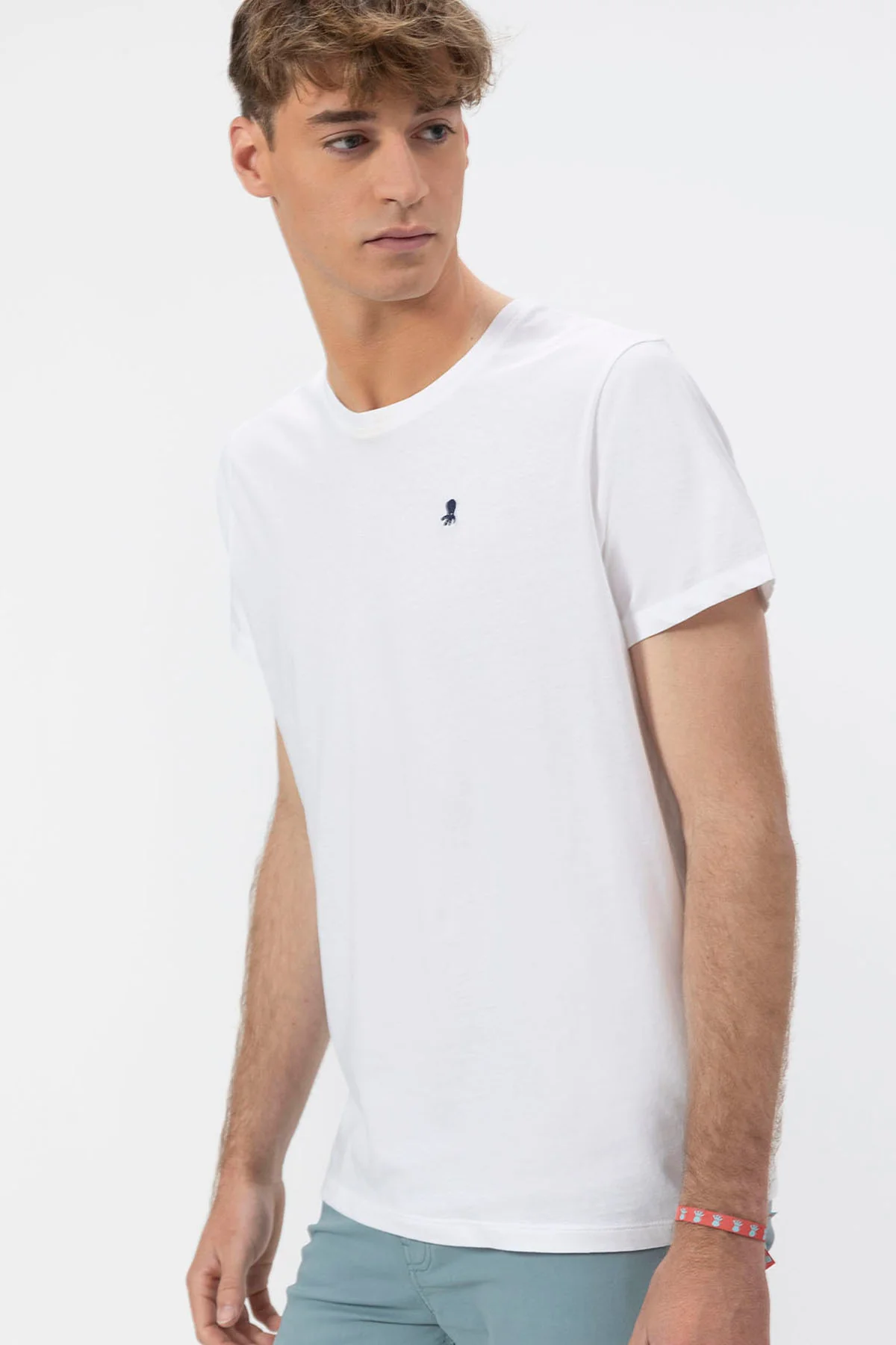 CAMISETA BÁSICA BORDADO A CONTRASTE BLANCO PURO - Image 2