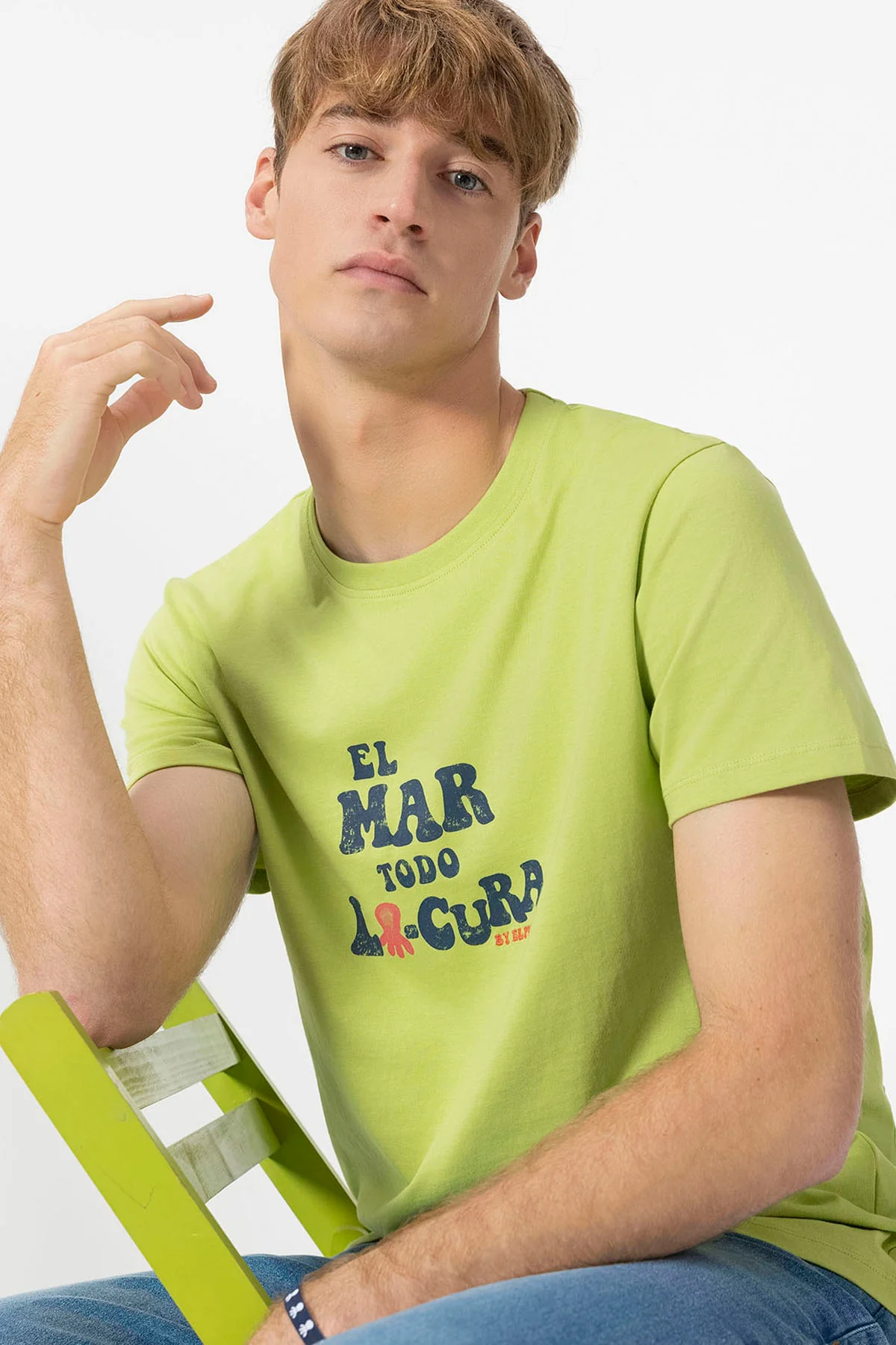 CAMISETA  EL MAR TODO LO-CURA VERDE PISTACHO - Image 5