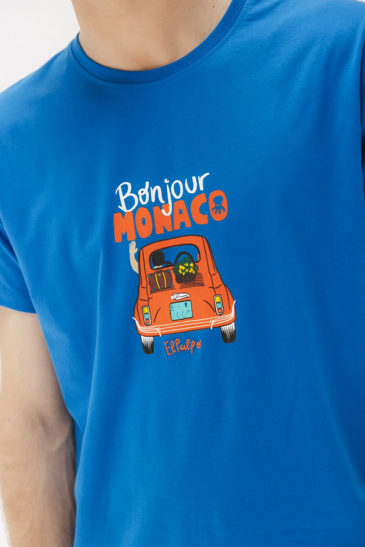CAMISETA ESTAMPADO BONJOUR AZUL ELÉCTRICO - Image 2