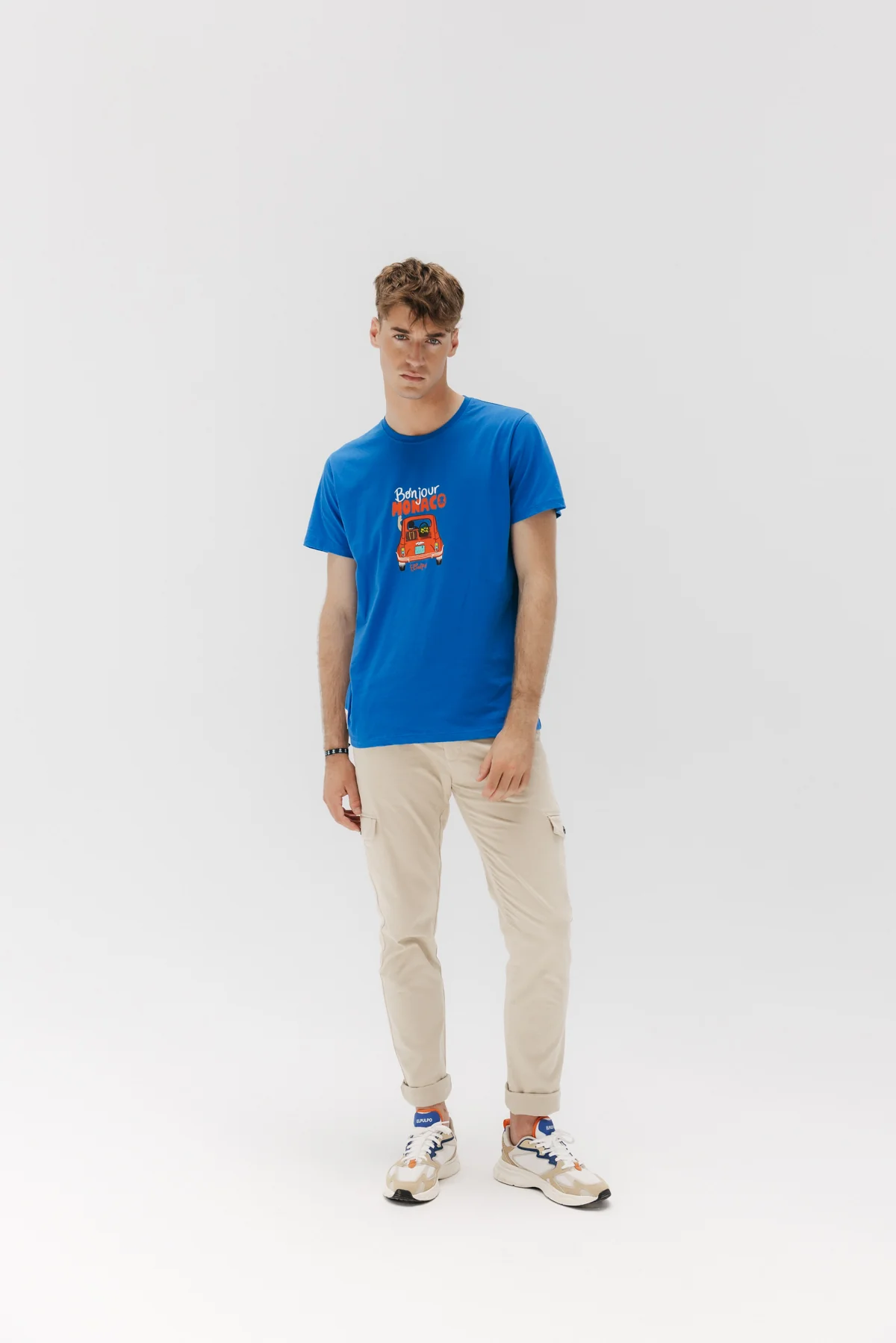 CAMISETA ESTAMPADO BONJOUR AZUL ELÉCTRICO - Image 3