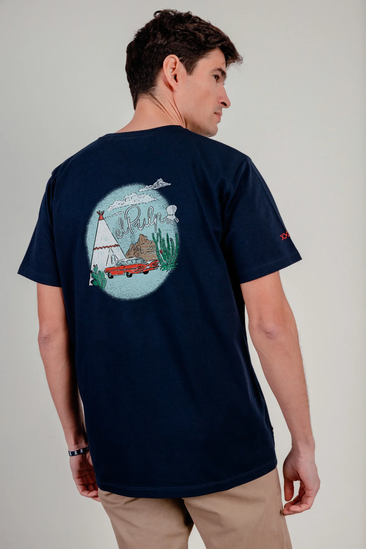 Camiseta estampado tipi desierto azul marino - Image 2