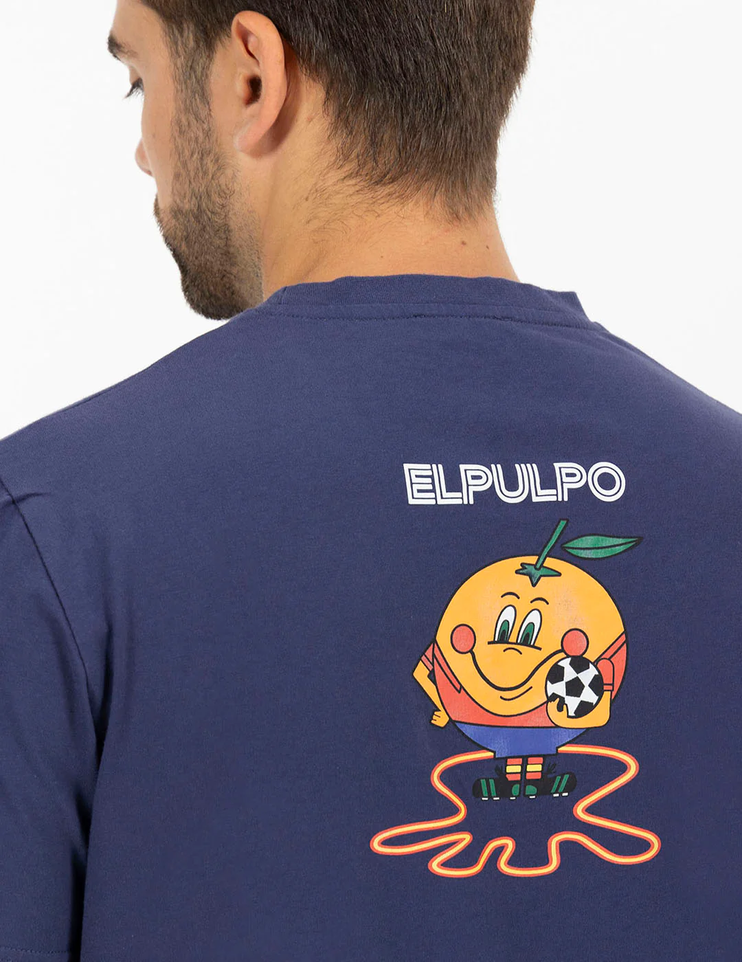 CAMISETA ESTAMPADO TRIPLE EMBLEMA NARANJITO AZUL MARINO DELAVÉ - Image 3