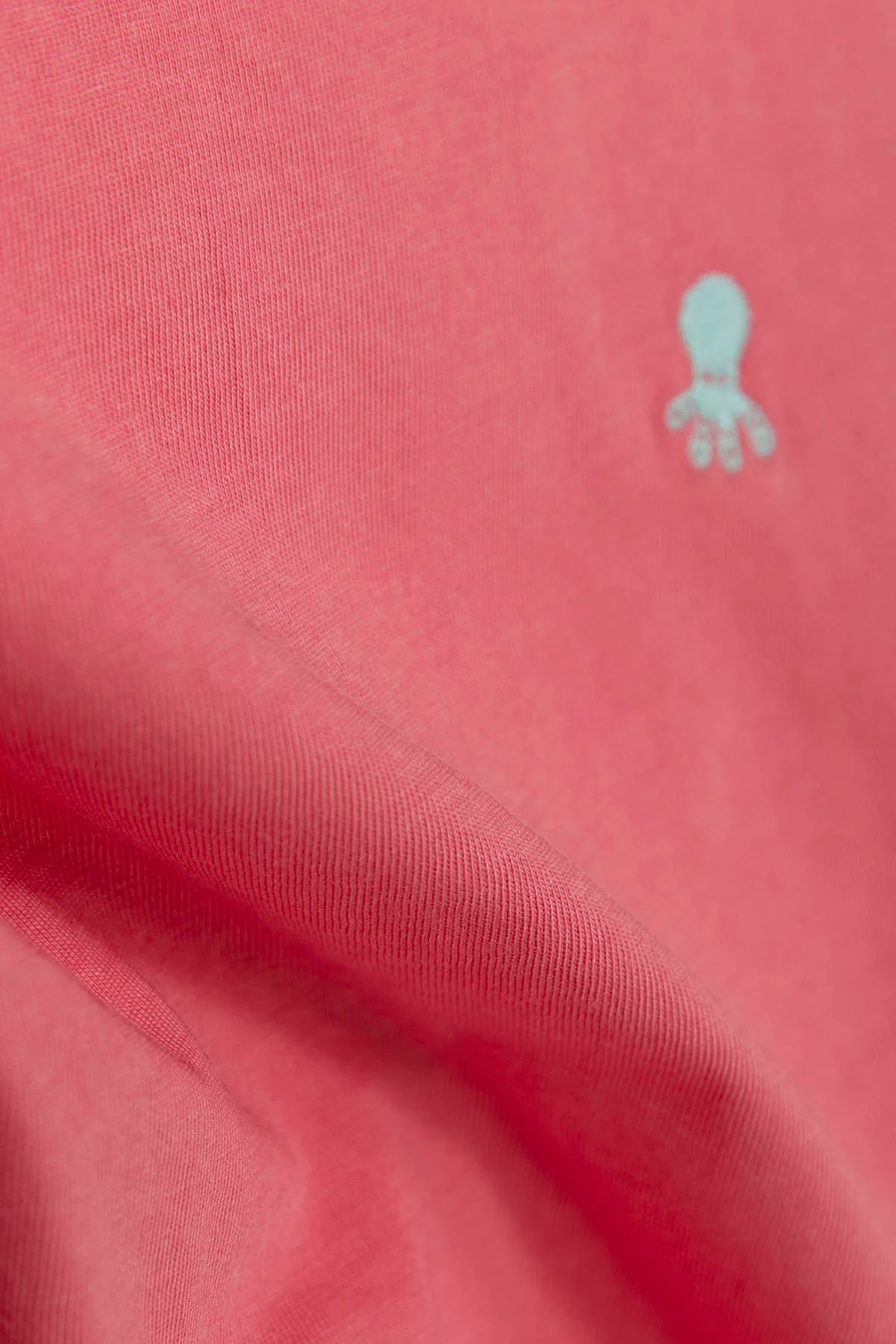 CAMISETA NIÑO OVERSIZE BÁSICA BORDADO A CONTRASTE ROSA CHICLE - Image 4