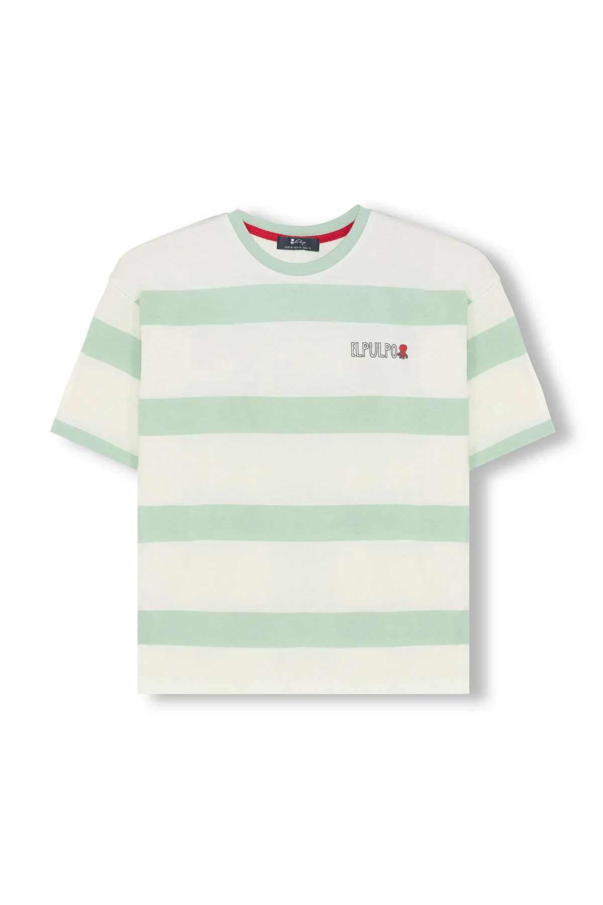 CAMISETA NIÑO OVERSIZE RAYA ANCHA AZUL TURQUESA