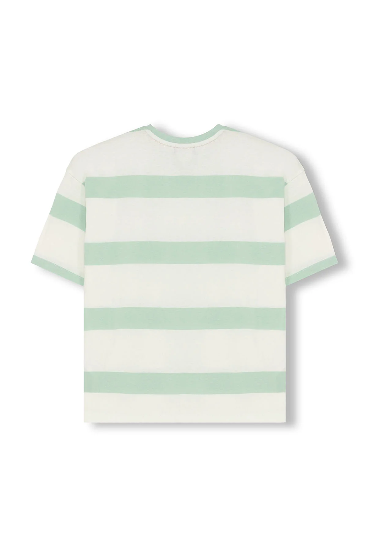 CAMISETA NIÑO OVERSIZE RAYA ANCHA AZUL TURQUESA - Image 2