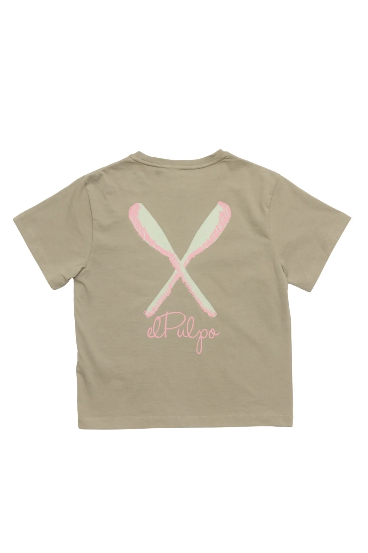 CAMISETA NIÑO PALAS DIBUJADAS VERDE KHAKI - Image 3