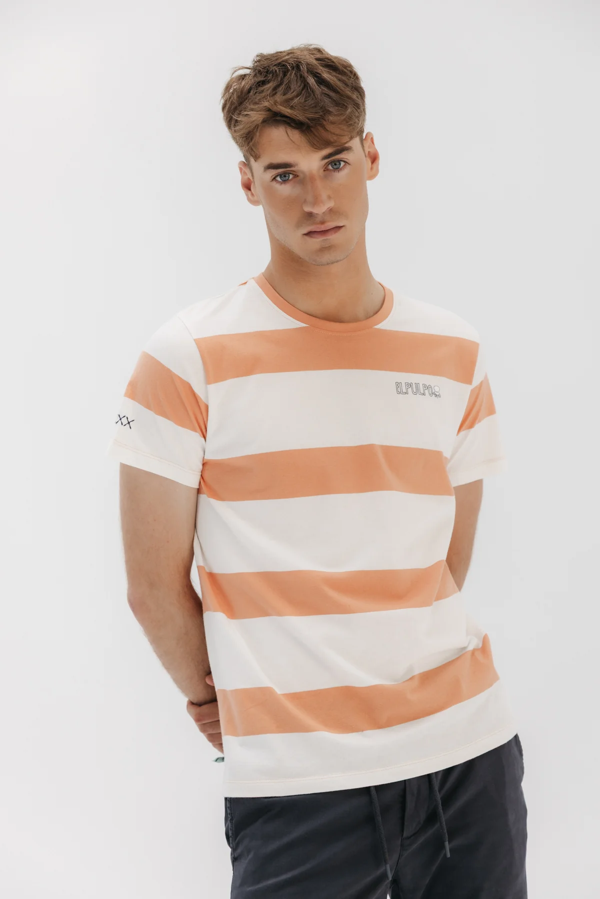 CAMISETA RAYA ANCHA MELOCOTÓN - Image 2