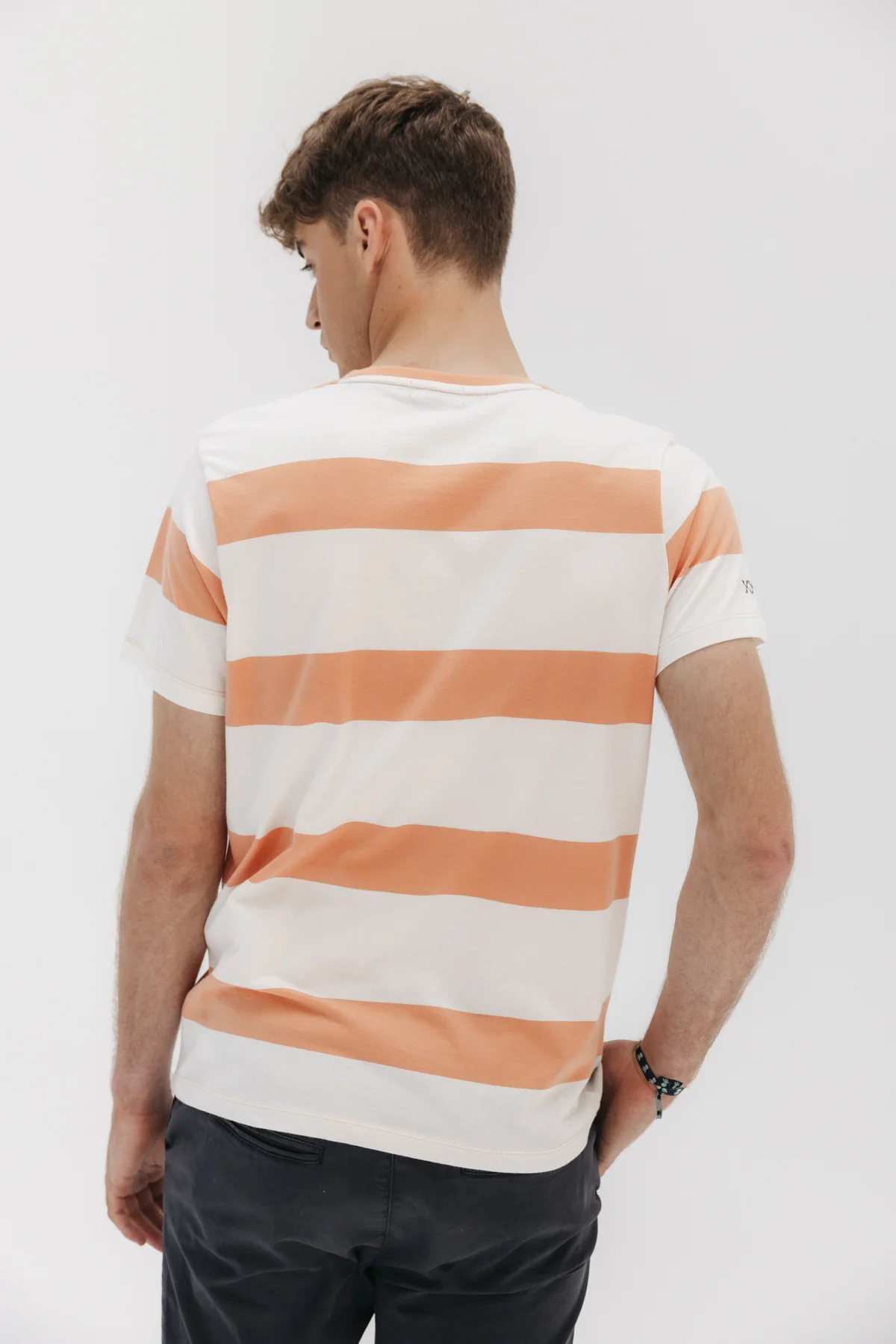 CAMISETA RAYA ANCHA MELOCOTÓN - Image 4