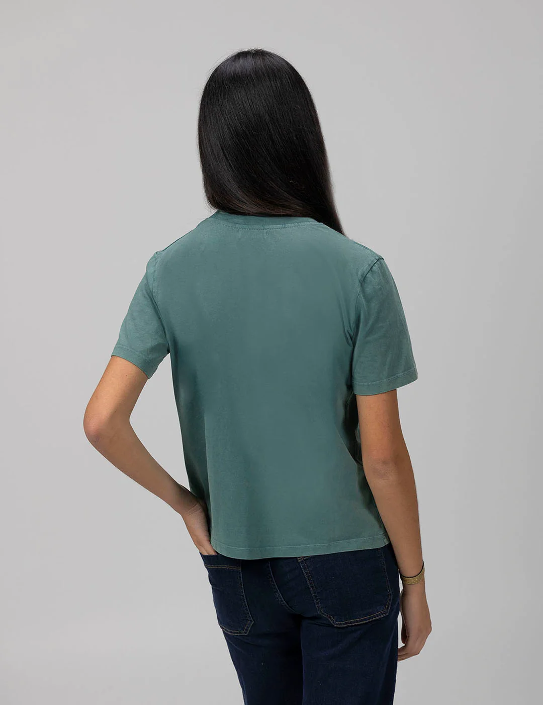 CAMISETA TEEN BÁSICA LAVADA LOGO VERDE BOTELLA - Image 7