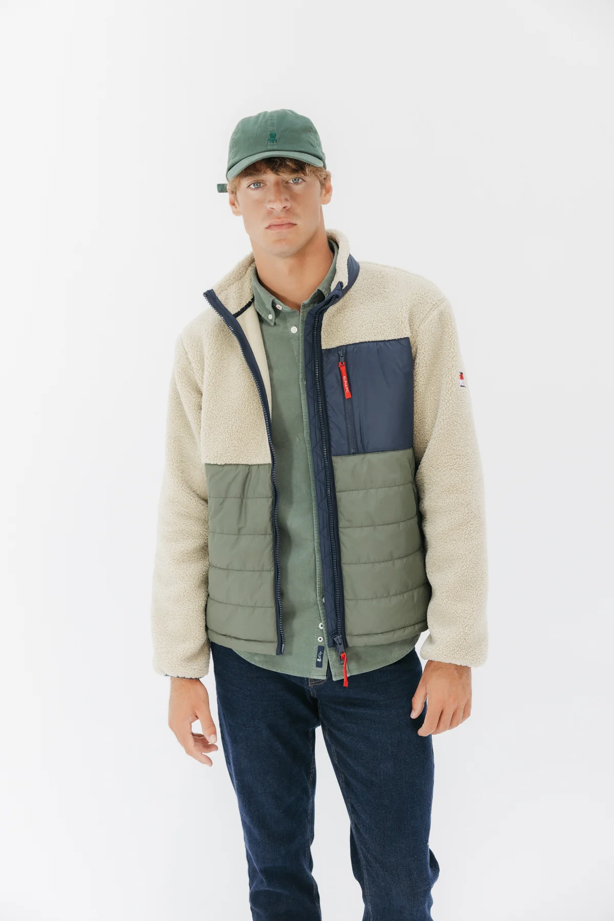CHAQUETA COMBINADA NYLON Y BORREGUILLO ESTONIA BLANCO ROTO - Image 4