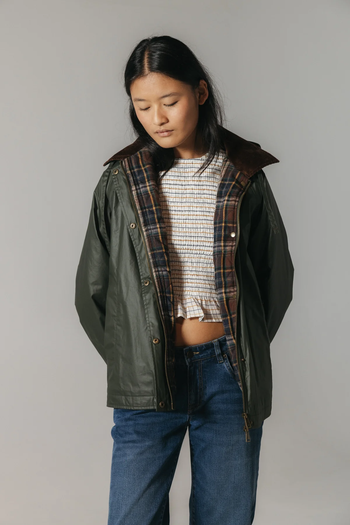 CHAQUETA TEEN ENCERADA NEW VERDE MILITAR - Image 3