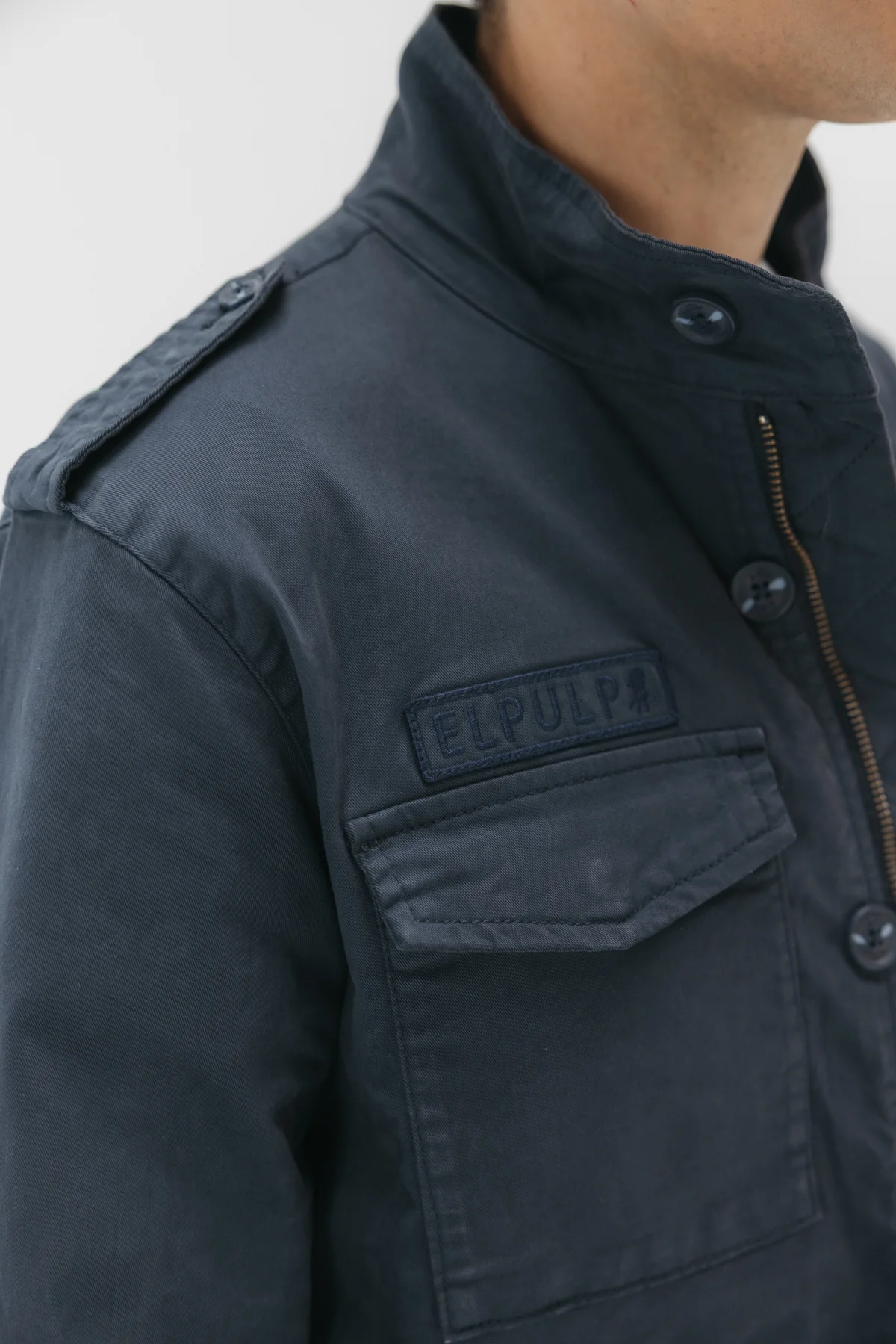Field jacket garment dyed azul marino - Image 3