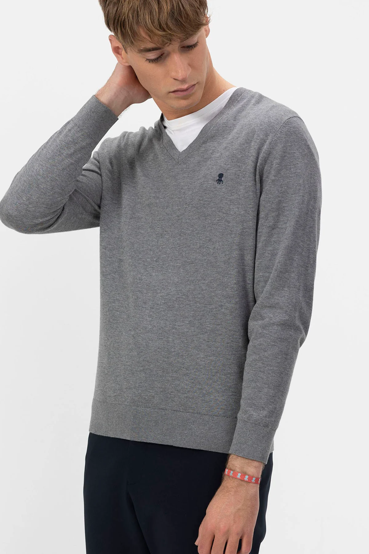 JERSEY DE PUNTO CREPE CUELLO PICO GRIS VIGORÉ - Image 6