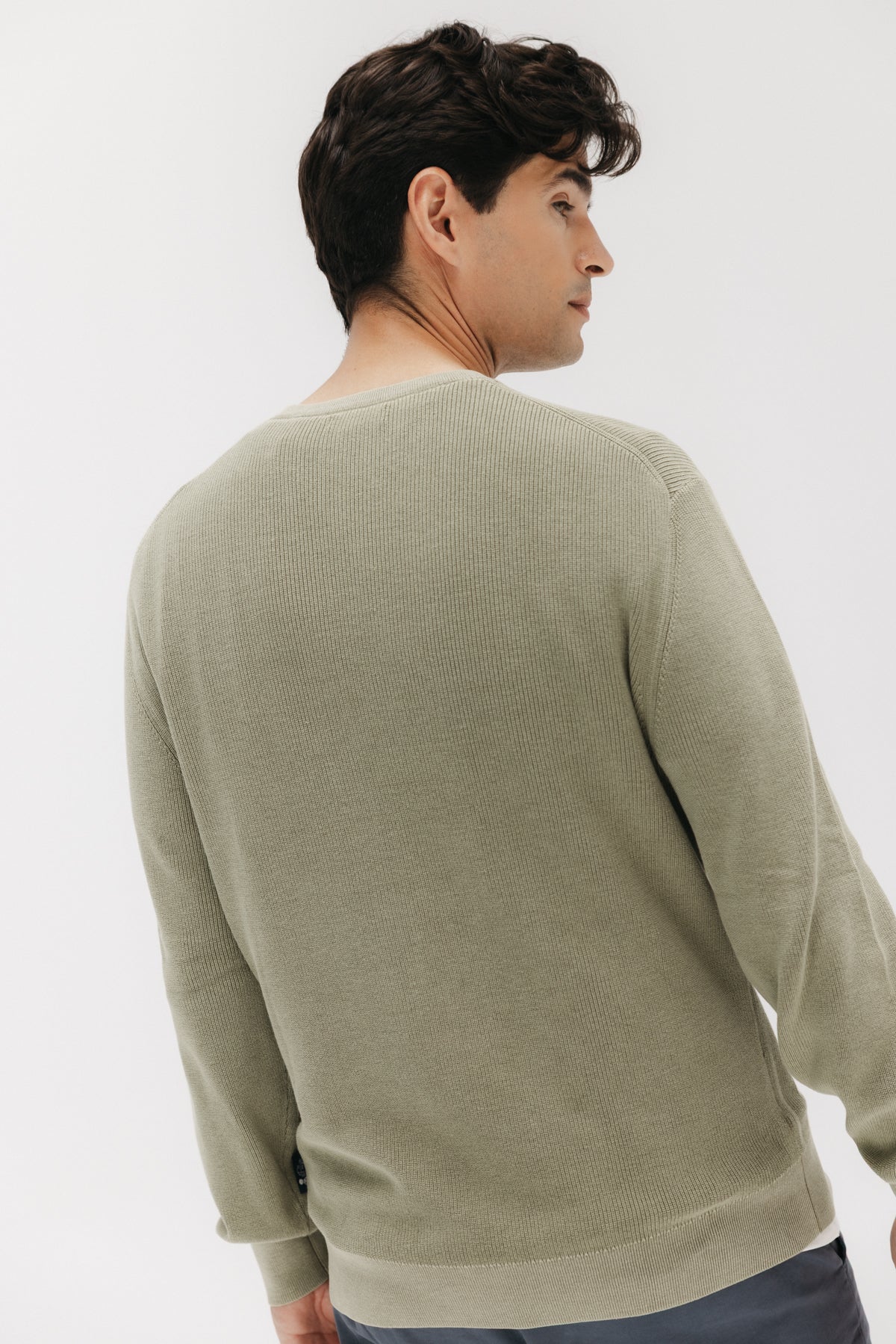 JERSEY LAVADO PUNTO PERLADO VERDE KHAKI - Image 6