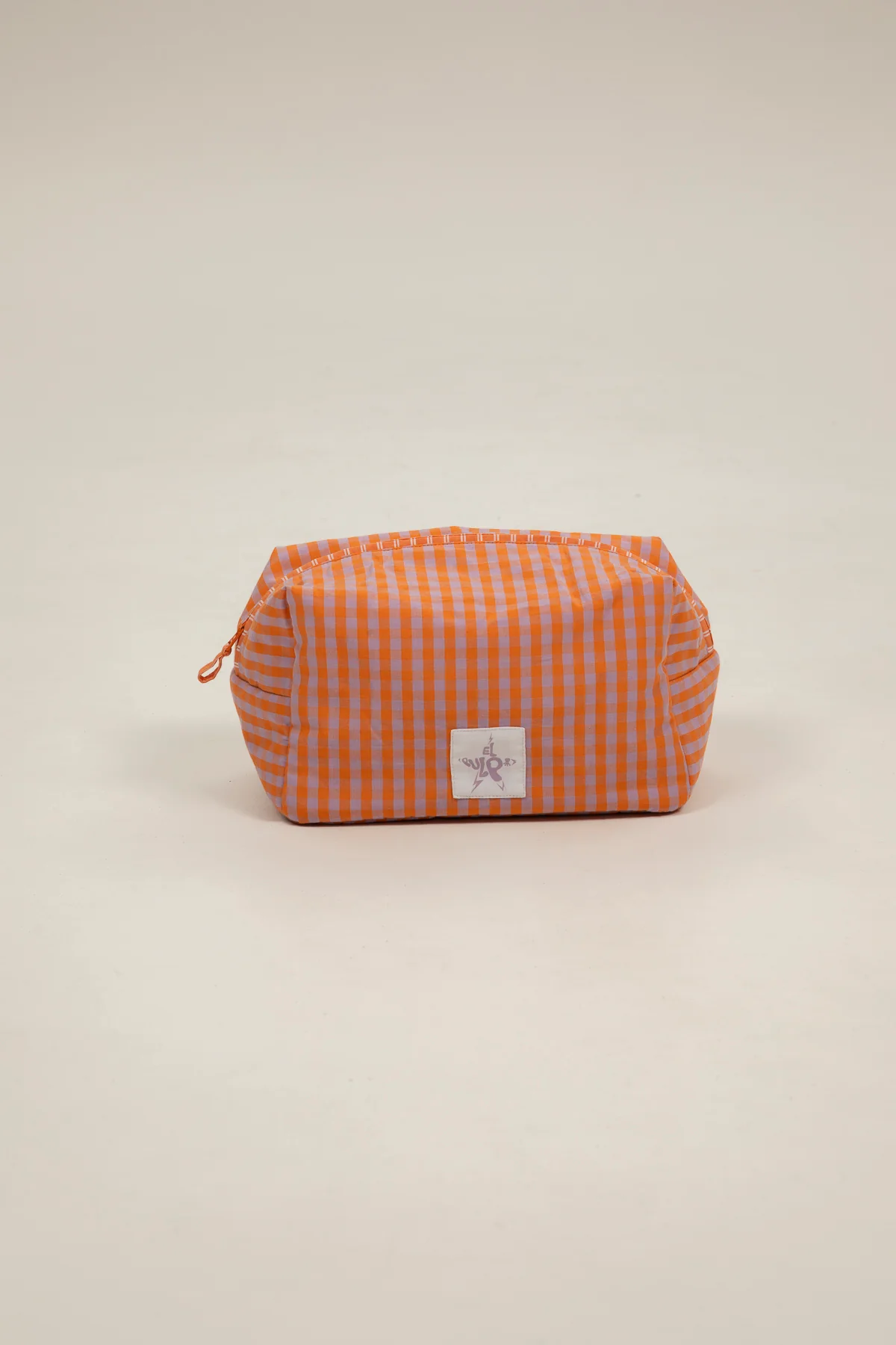 Neceser teen cuadros vichy naranja