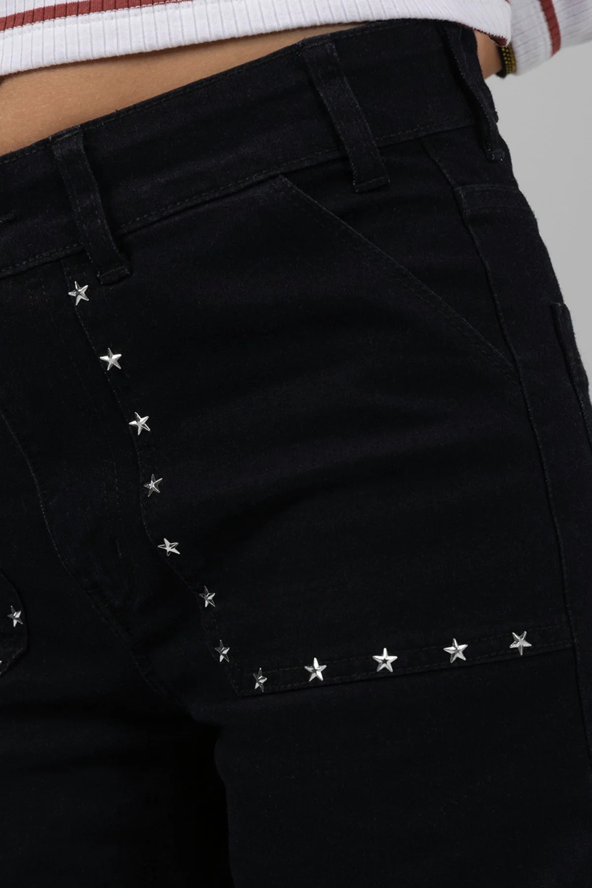 PANTALÓN TEEN DENIM CULOTTE NEGRO DELAVÉ - Image 5