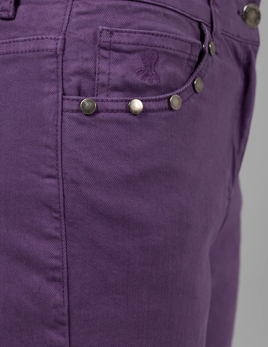 PANTALÓN TEEN DENIM FLARE DESHILACHADO MORADO - Image 4