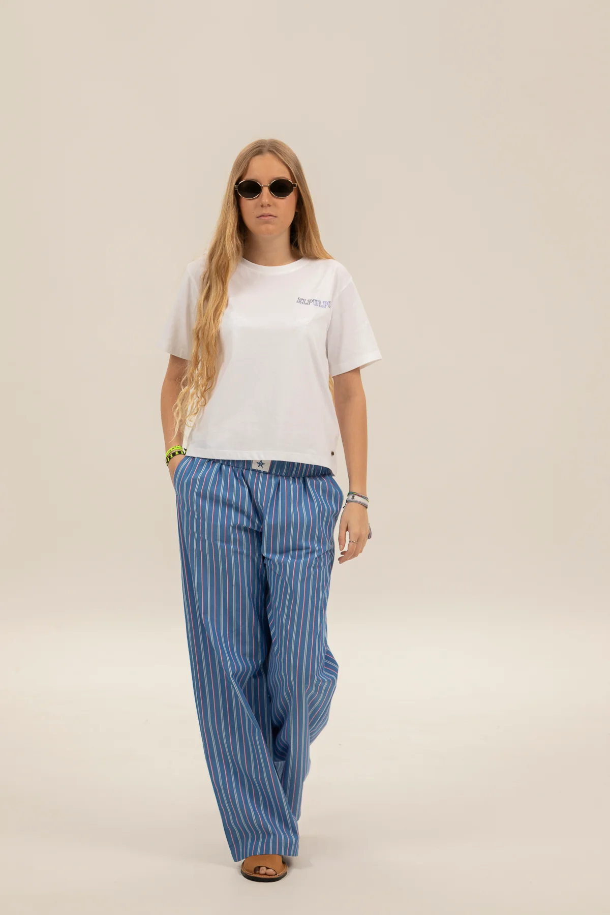 Pantalón teen fluido rayas azul - Image 5