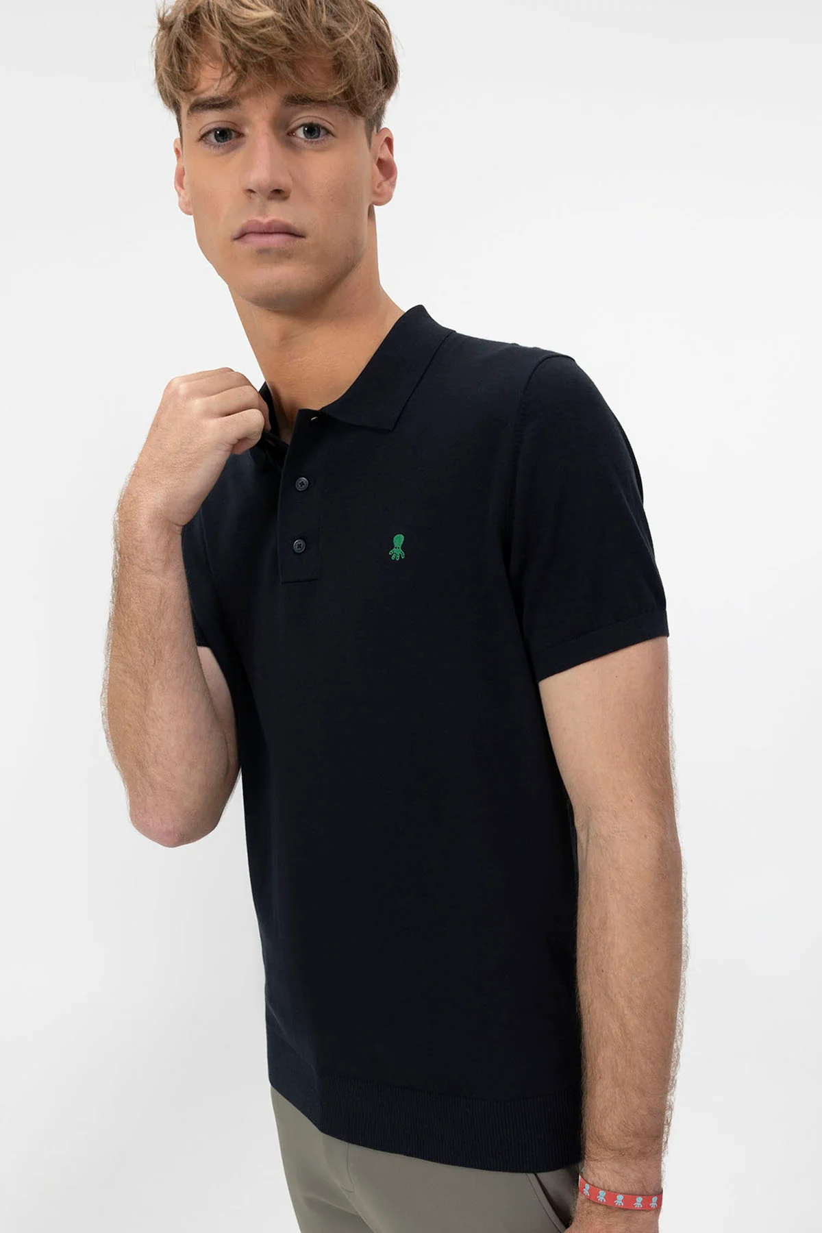 POLO DE PUNTO CREPE BÁSICA AZUL MARINO - Image 3