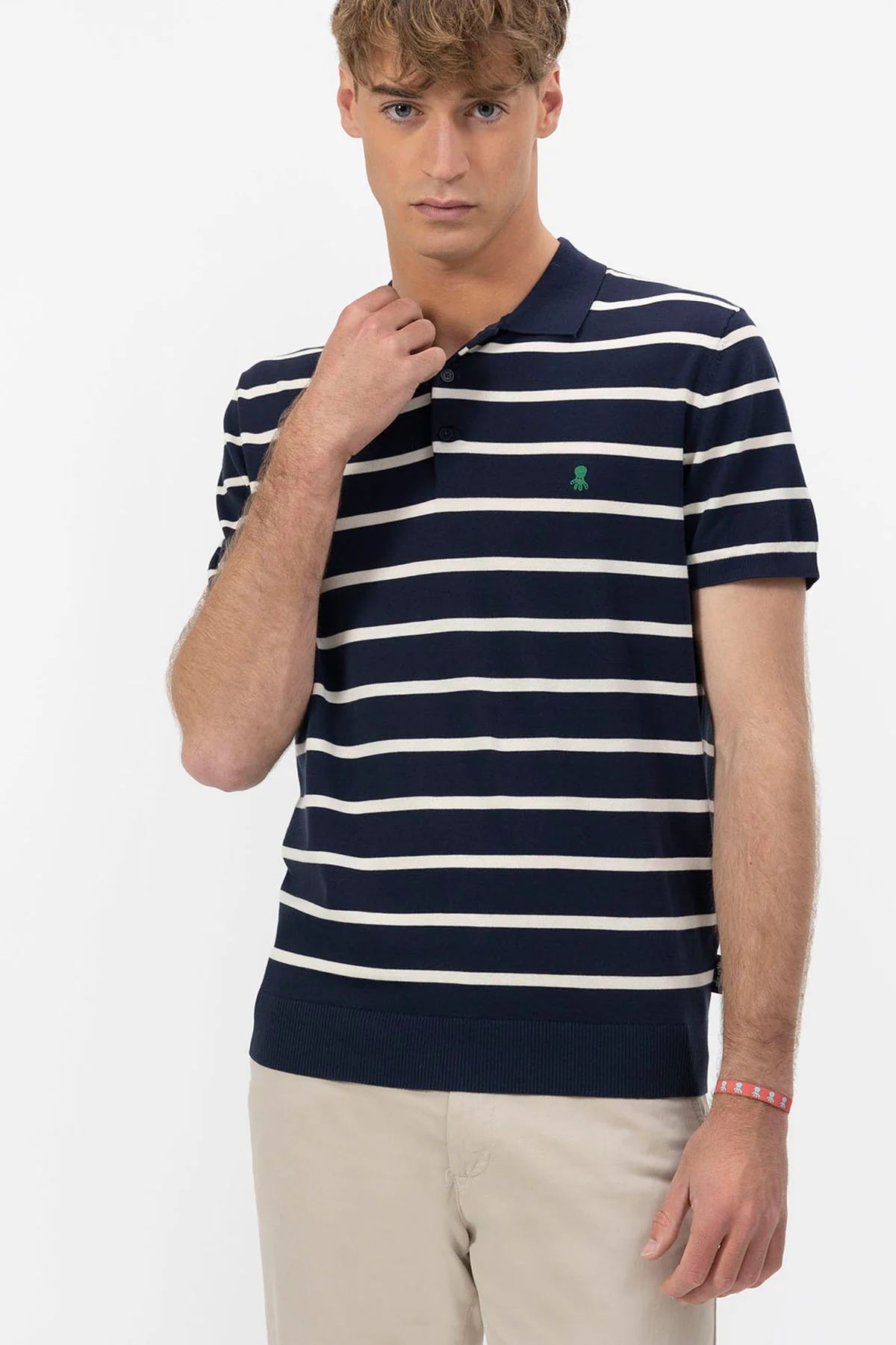 POLO DE PUNTO EXTRAFINO RAYAS AZUL MARINO - Image 2