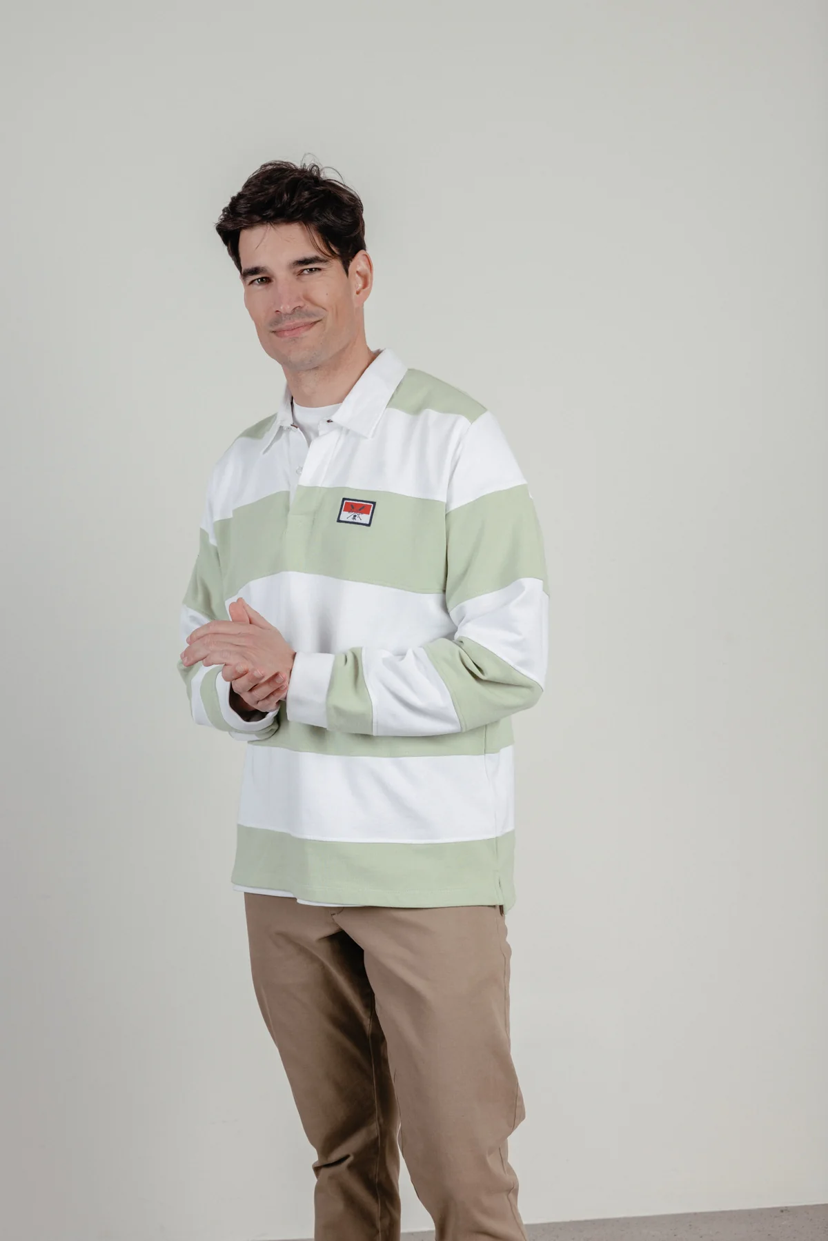 Polo manga larga rugby bandera verde menta - Image 3