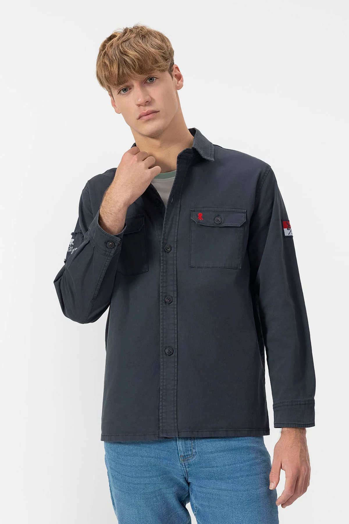 SOBRECAMISA DOS BOLSILLOS HERITAGE AZUL MARINO - Image 5
