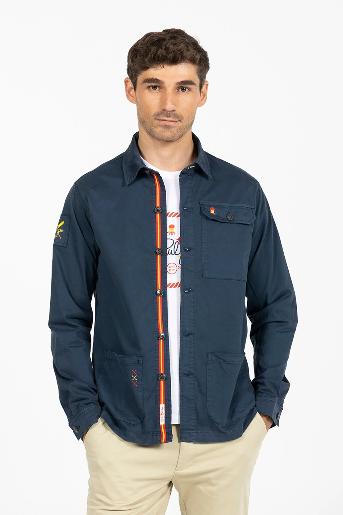 SOBRECAMISA LABEL DETAIL RFEF AZUL MARINO