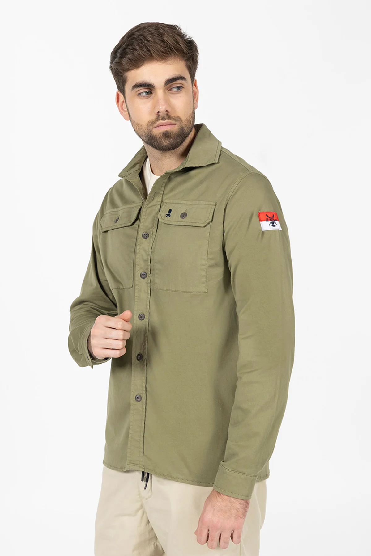 SOBRECAMISA TWO POCKETS VERDE KHAKI - Image 3