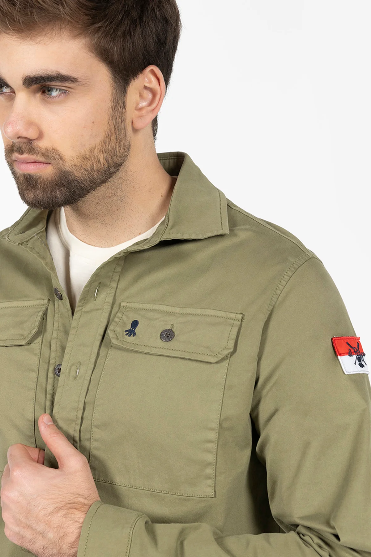 SOBRECAMISA TWO POCKETS VERDE KHAKI - Image 4