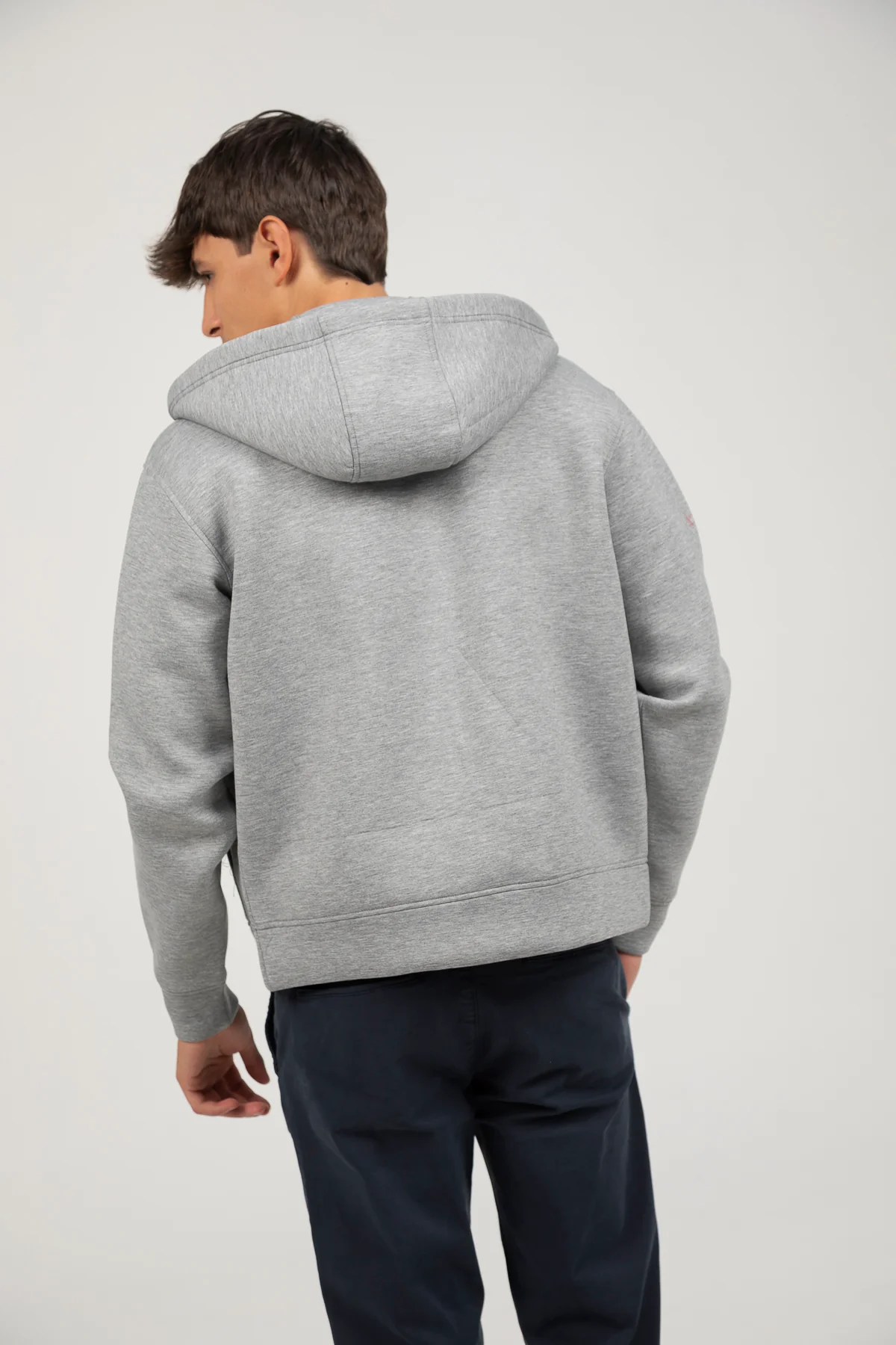 Sudadera capucha cremallera neopreno parche engomado gris vigoré - Image 3