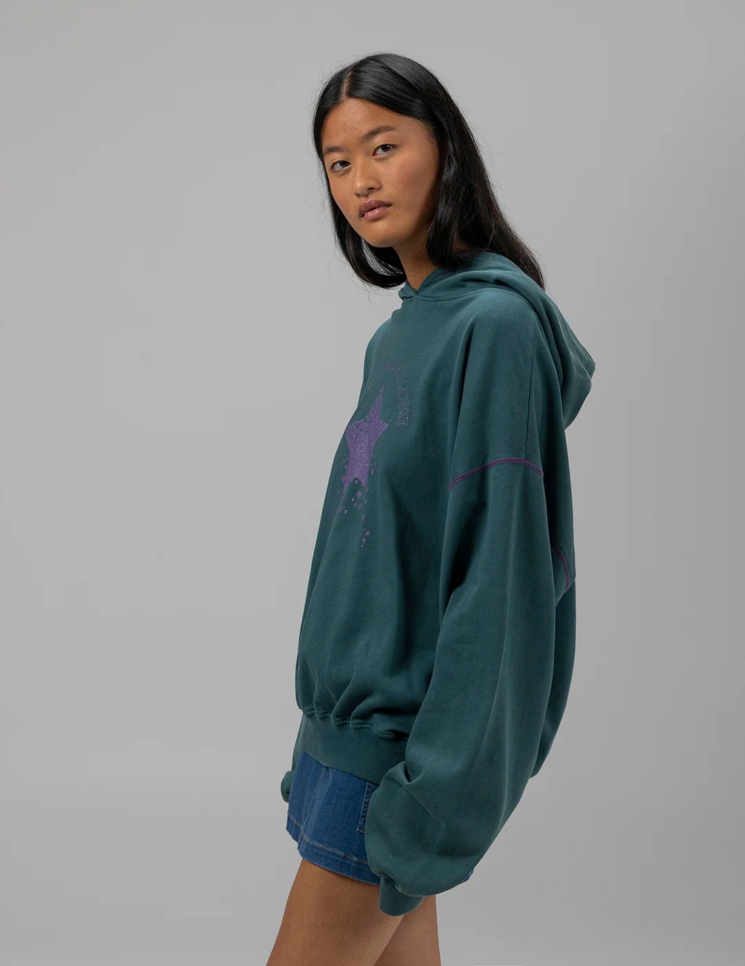 SUDADERA CAPUCHA TEEN STARDUST VERDE BOTELLA - Image 6
