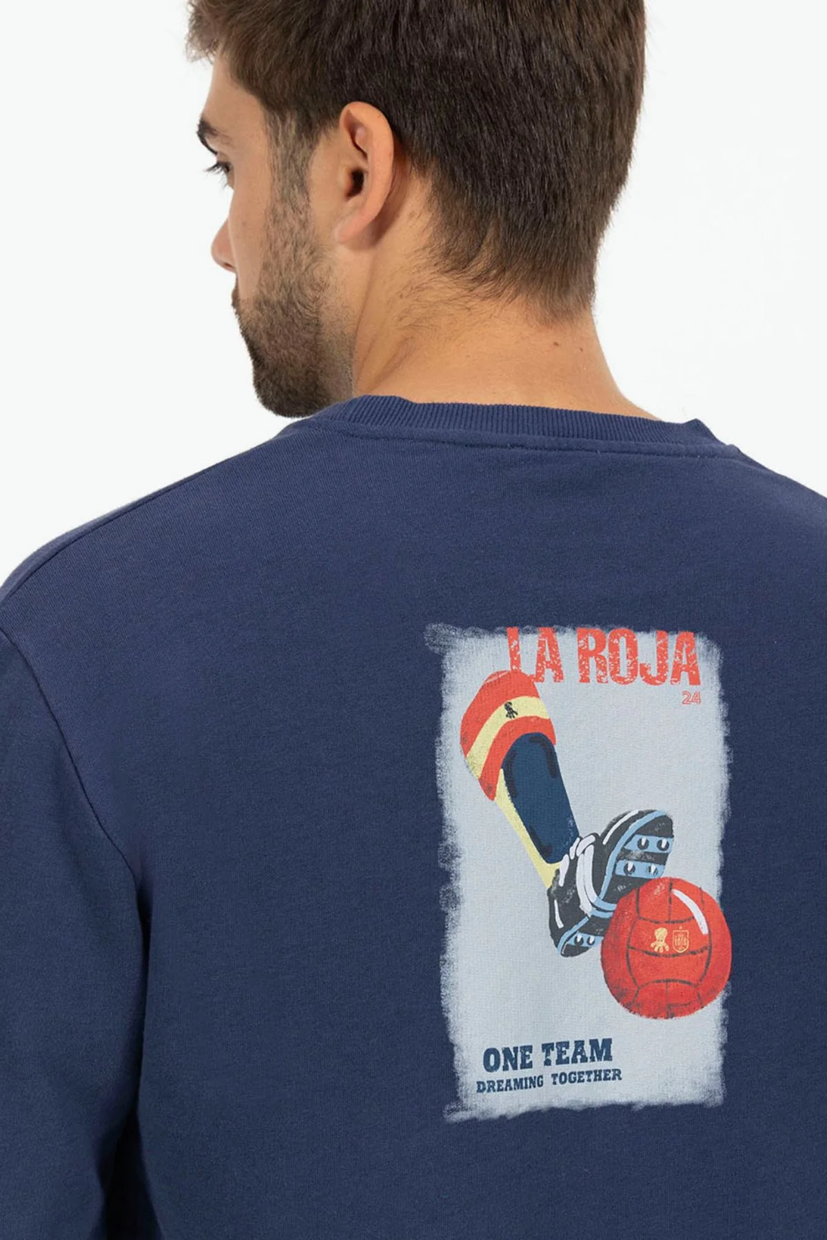 SUDADERA ESTAMPADO DIBUJADO BALÓN LA ROJA AZUL MARINO DELAVÉ - Image 5