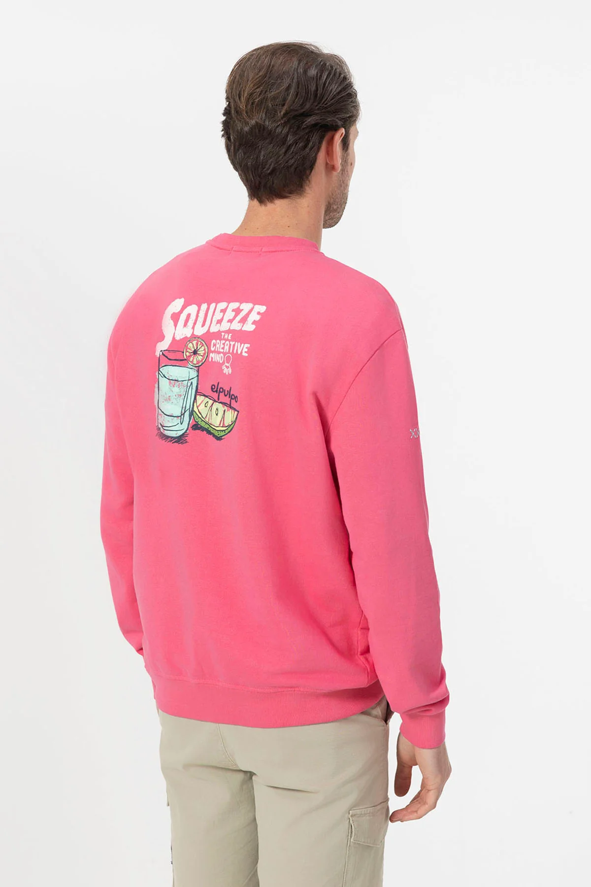 SUDADERA ESTAMPADO SQUEEZE ROSA CHICLE
